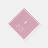 Serviette En Papier Dieu Béni Croix Fille Baptême (Coin)