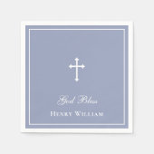 Serviette En Papier Dieu béni Croix garçon Baptême (Devant)