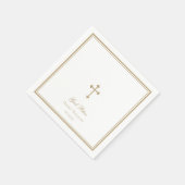Serviette En Papier Dieu Béni Gold Cross Garçon Baptême (Coin)