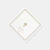 Serviette En Papier Dieu Béni Gold Cross Garçon Baptême (Coin)
