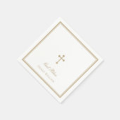 Serviette En Papier Dieu Béni Gold Cross Garçon Baptême (Coin)