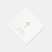 Serviette En Papier Dieu Béni Gold Cross Garçon Baptême (Coin)