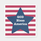 Serviette En Papier Dieu Béni L'Amérique Rouge Blanc Et Bleu (Devant)