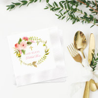 Dieu bénisse Couronne florale rose Baptême
