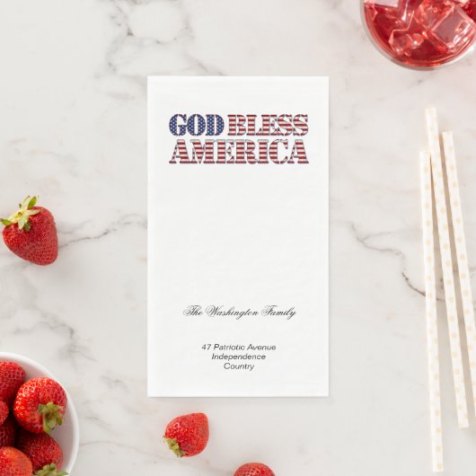 Serviette En Papier Dieu bénisse l'Amérique Étoiles et rayures patriot (En situation)