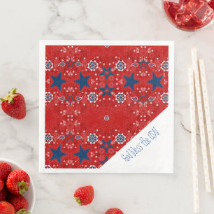 Serviette En Papier Dieu bénisse les États-Unis Rouge Bandana serviett