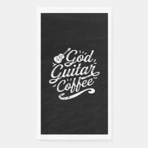 Serviette En Papier Dieu Guitare Café Musique Amour Drôle Christian