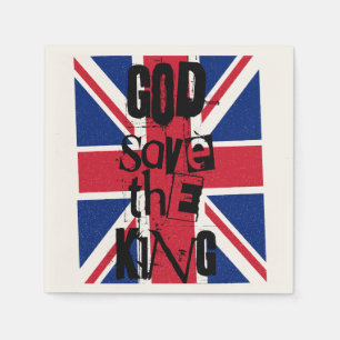 Serviette En Papier Dieu sauve le roi Charles monarque royal britanniq