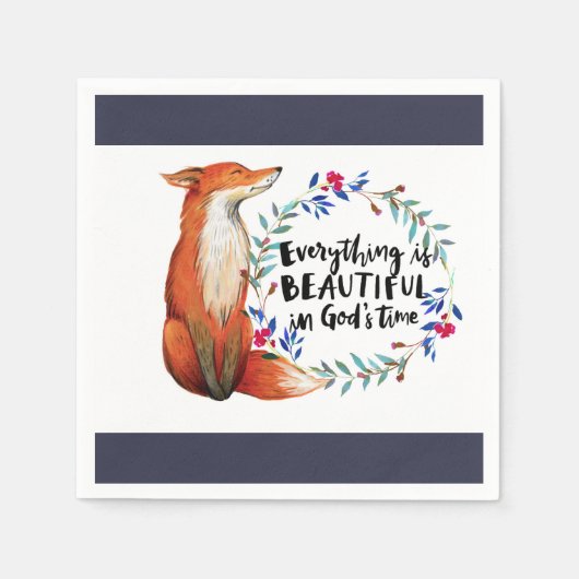 Serviette En Papier dieux temps renards (Devant)