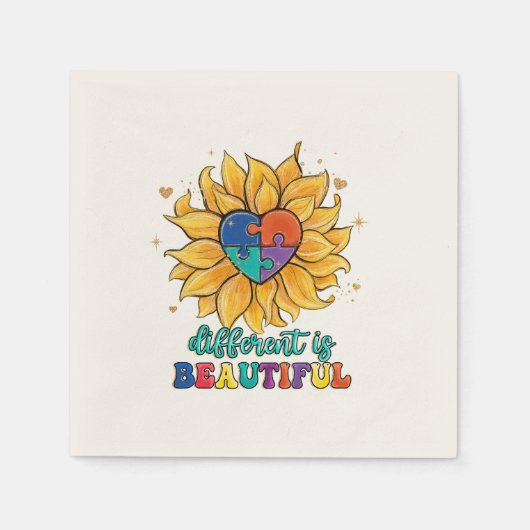 Serviette En Papier Différent est bel autisme (Devant)