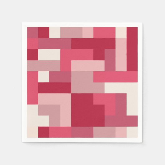 Serviette En Papier Différentes nuances de rouge abstrait (Devant)