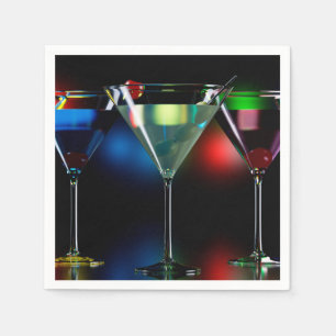 Serviette En Papier Différents cocktails dans des lunettes à martini é