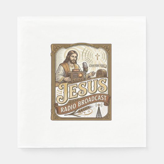 Serviette En Papier Diffusion Radio Jésus Diffusion Radio Jésus Christ (Devant)