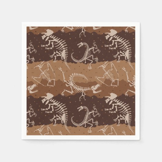 Serviette En Papier Dig Dino Dig (Devant)