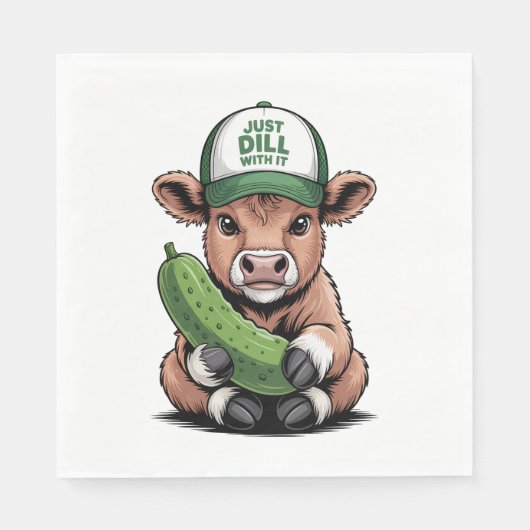 Serviette En Papier Dill avec It Cow, Drôle Pickle (Devant)