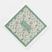 Serviette En Papier Dill Green and Gold Lux Napkins Monogram Holiday (Coin)