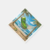 Serviette En Papier Dill Pickle dans un hamac tropical (Coin)