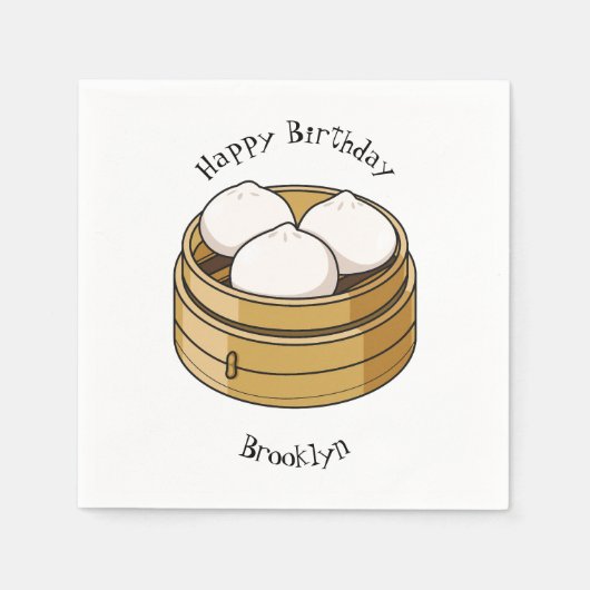 Serviette En Papier Dim sum dessin animé (Devant)