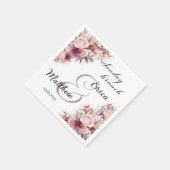 Serviette En Papier Dimanche Brunch Dusty Boho rose Mariage Floral (Coin)