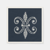 Serviette En Papier Dimond Fleur de Lis Royale (Devant)