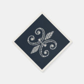 Serviette En Papier Dimond Fleur de Lis Royale (Coin)