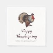 Serviette En Papier Dinde de collection Joyeux Thanksgiving (Devant)