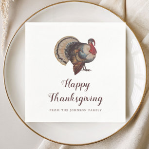 Serviette En Papier Dinde de collection Joyeux Thanksgiving