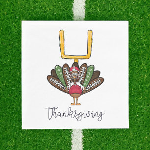 Serviette En Papier Dinde de football de Thanksgiving et poteau de but