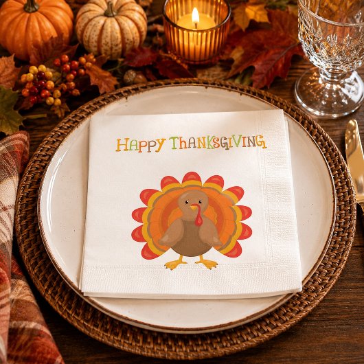 Serviette En Papier Dinde de Thanksgiving