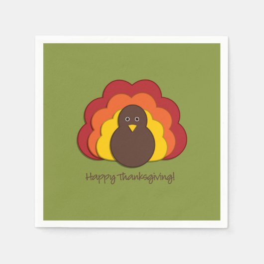 Serviette En Papier Dinde de Thanksgiving (Devant)