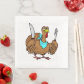 Serviette En Papier Dinde drôle de Thanksgiving (En situation)