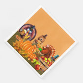 Serviette En Papier Dinde et ours Thanksgiving Bounty (Coin)