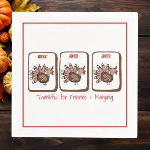 Serviette En Papier Dinde Friendsgiving Mahjong pour Action de grâce S