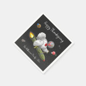 Serviette En Papier Dinde fusée dans l'espace (Coin)