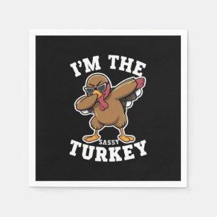 Serviette En Papier Dinde impertinente assortie à la fête de Thanksgiv