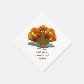 Serviette En Papier Dinde inquiète de Thanksgiving (Coin)