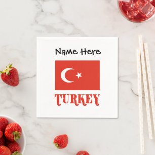 Serviette En Papier Dinde Turquie Drapeau Turc Nom Personnalisé