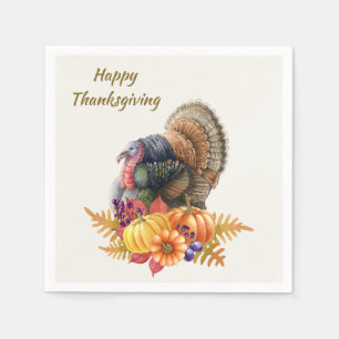 Serviette En Papier Dindes Citrouilles Nappe en Papier de Thanksgiving