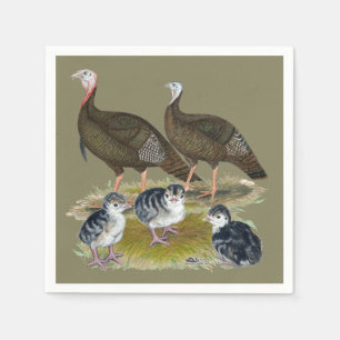 Serviette En Papier Dindes Famille Sauvage de l'Est