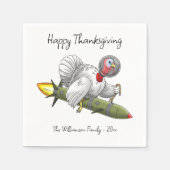 Serviette En Papier Dindon de fusée de Thanksgiving (Devant)