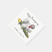 Serviette En Papier Dindon de fusée de Thanksgiving (Coin)