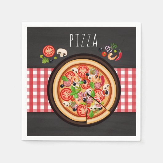 Serviette En Papier Dîner à la pizza (Devant)