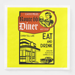 Serviette En Papier Diner américain des années 1950