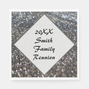 Serviette En Papier Dîner annuel de réunion de famille noire blanche é