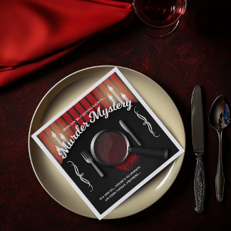 Serviette En Papier Dîner classique sur le mystère du meurtre rouge et