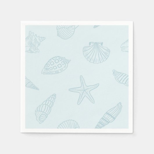 Serviette En Papier Dîner côtier Bleu de mer (Devant)