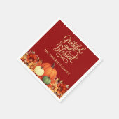 Serviette En Papier Dîner d'action de grâces citrouille terre cuite Gr (Coin)