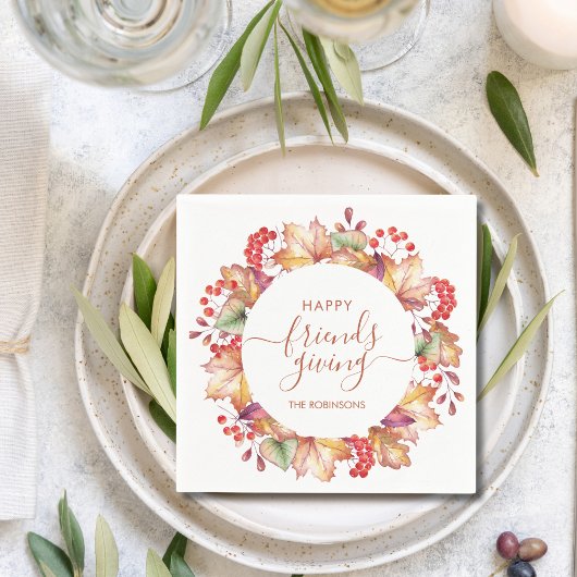 Serviette En Papier Dîner d'action de grâces Couleurs automne Friendsg