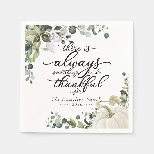 Serviette En Papier Dîner d'action de grâces Eucalyptus Citrouille (Devant)