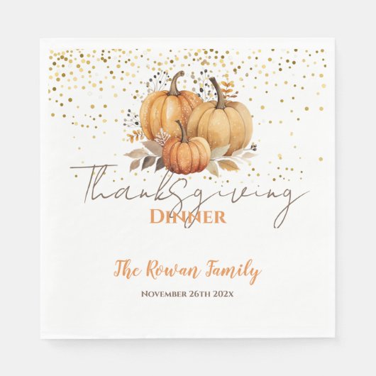Serviette En Papier Dîner d'action de grâces Fête d'anniversaire pour (Devant)